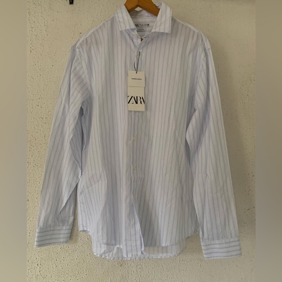 ZARA MAN REGULAR FIT STRIPED BUTTON DOWN - Picture 5 of 5